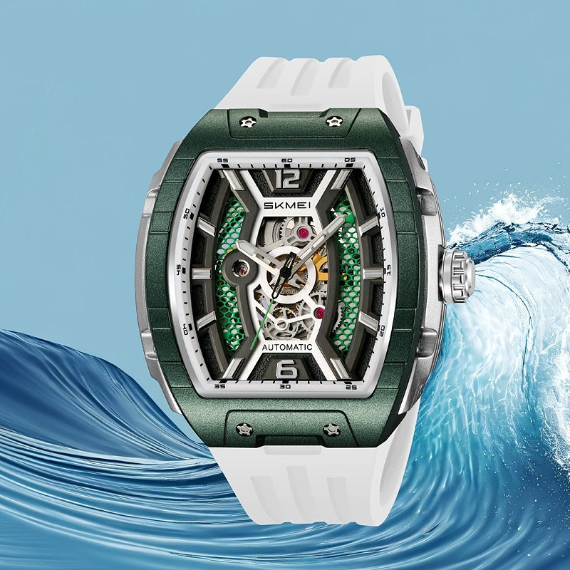 Men's Wine Barrel Automatic Watch – Waterproof & Luminous Dial