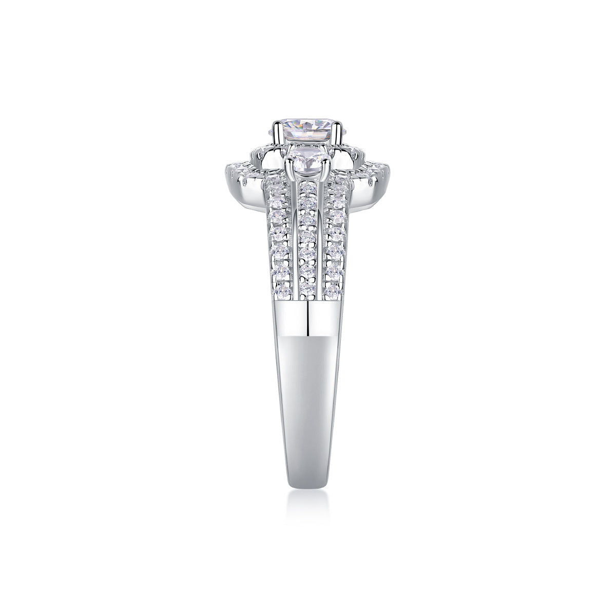 Elegant 0.5-carat moissanite jewelry set in platinum-plated sterling silver