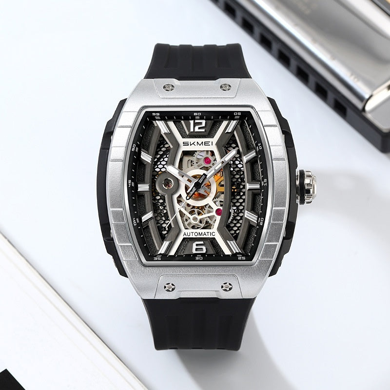Men's Wine Barrel Automatic Watch – Waterproof & Luminous Dial