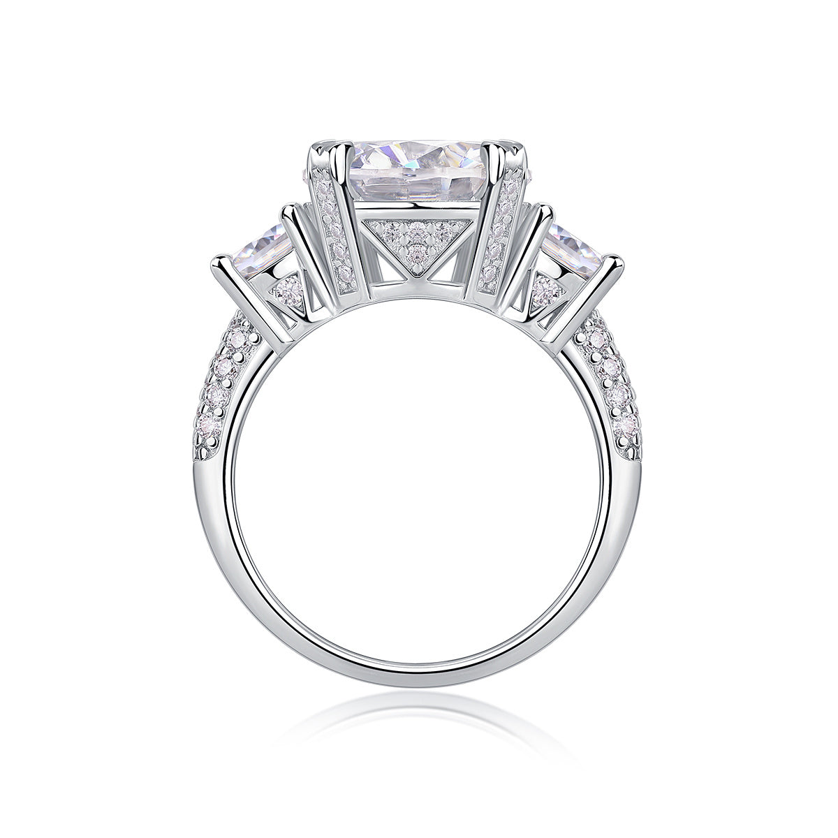 Luxurious 5-carat moissanite diamond jewelry set in platinum-plated S925 sterling silver