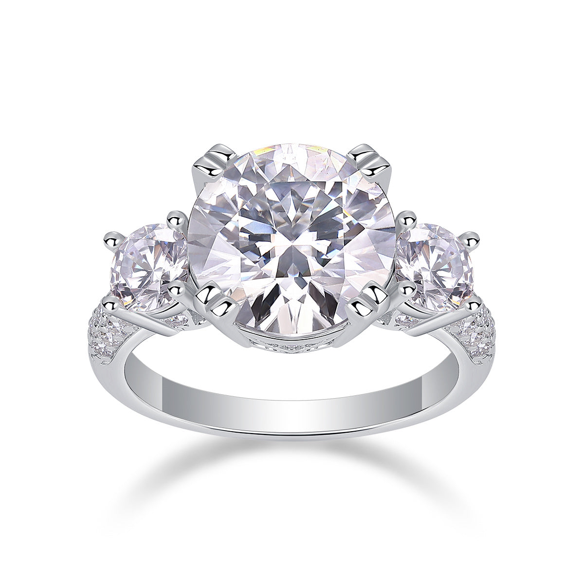 Luxurious 5-carat moissanite diamond jewelry set in platinum-plated S925 sterling silver