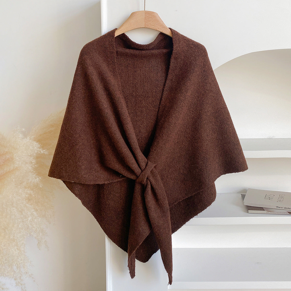 Women's Winter Knit Triangle Shawl – Soft & Stylish Korean Neck Wrap