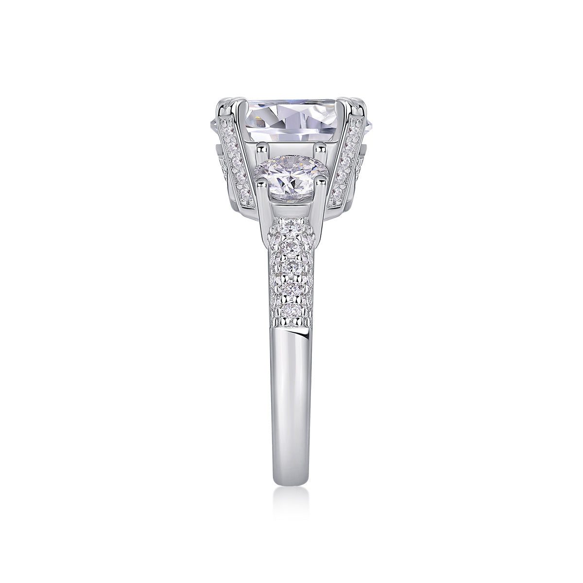 Luxurious 5-carat moissanite diamond jewelry set in platinum-plated S925 sterling silver