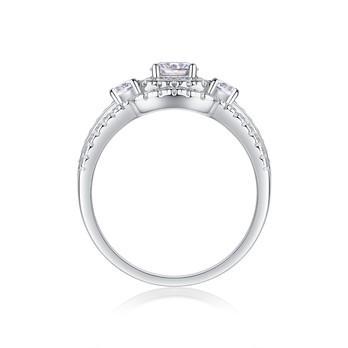 Elegant 0.5-carat moissanite jewelry set in platinum-plated sterling silver