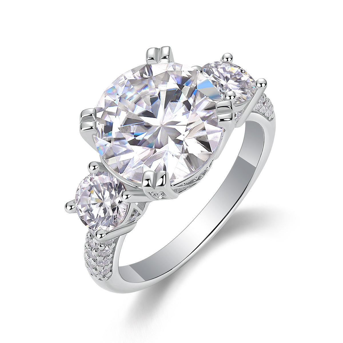 Luxurious 5-carat moissanite diamond jewelry set in platinum-plated S925 sterling silver