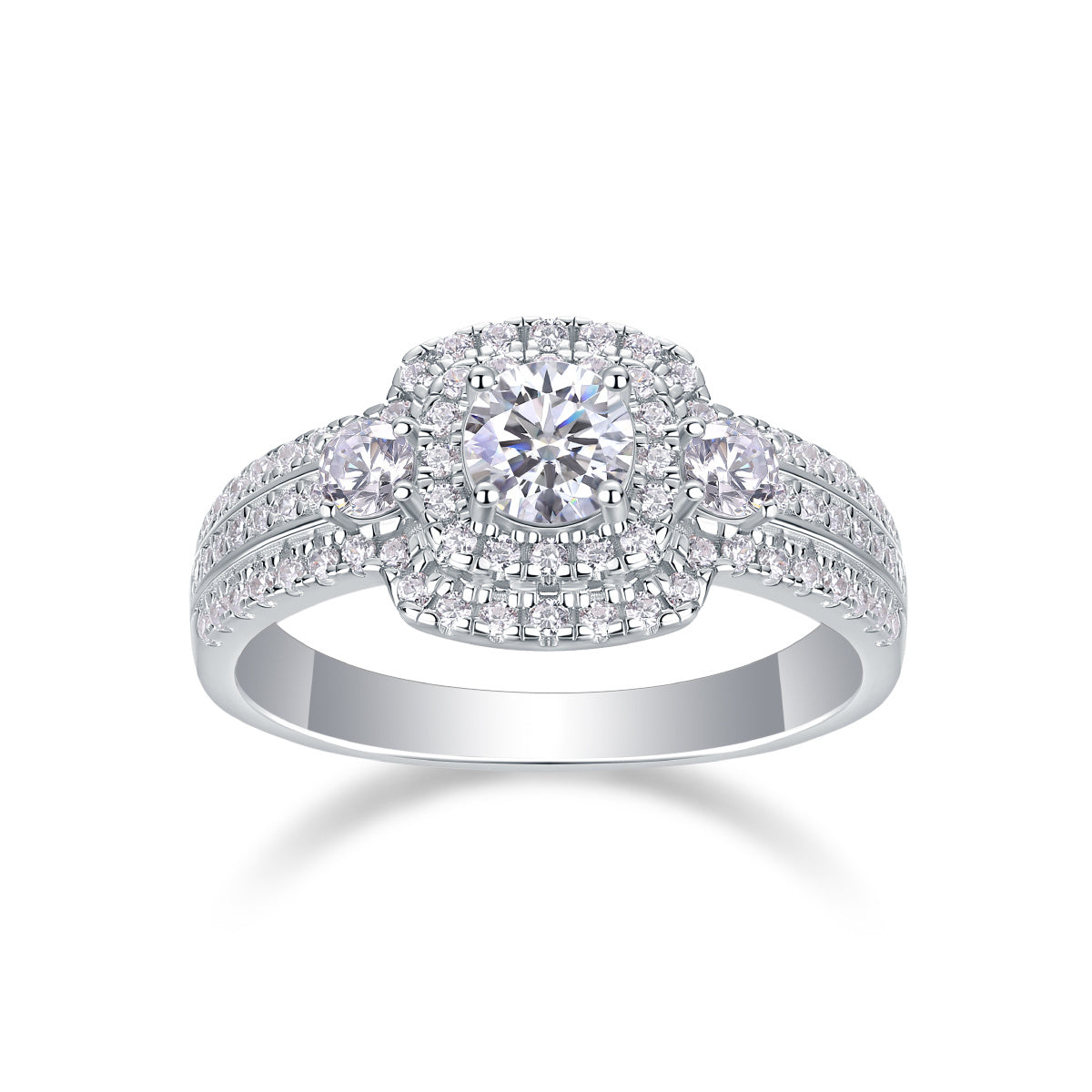 Elegant 0.5-carat moissanite jewelry set in platinum-plated sterling silver