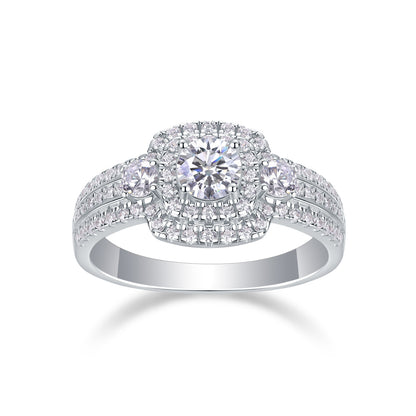 Elegant 0.5-carat moissanite jewelry set in platinum-plated sterling silver
