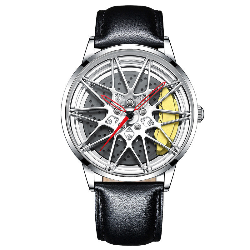 Men’s Stylish Wheel Dial Watch – Hollow 3D Electronic Design