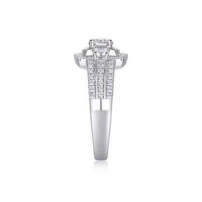Elegant 0.5-carat moissanite jewelry set in platinum-plated sterling silver