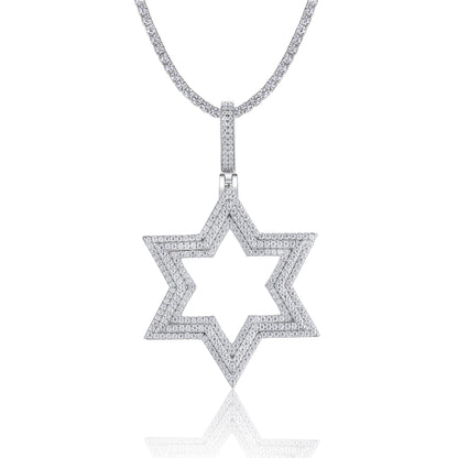 Shining Starlight moissanite necklace pendant set crafted in S925 silver with platinum plating, diamond-tested quality