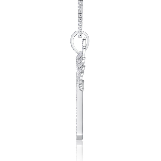 Elegant Angel Wings necklace pendant with top-quality Moissanite, S925 silver, and platinum plating