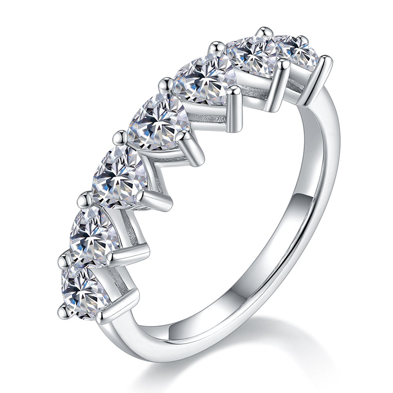 Elegant Moissanite silver ring set with platinum-plated S925 silver for a luxurious look