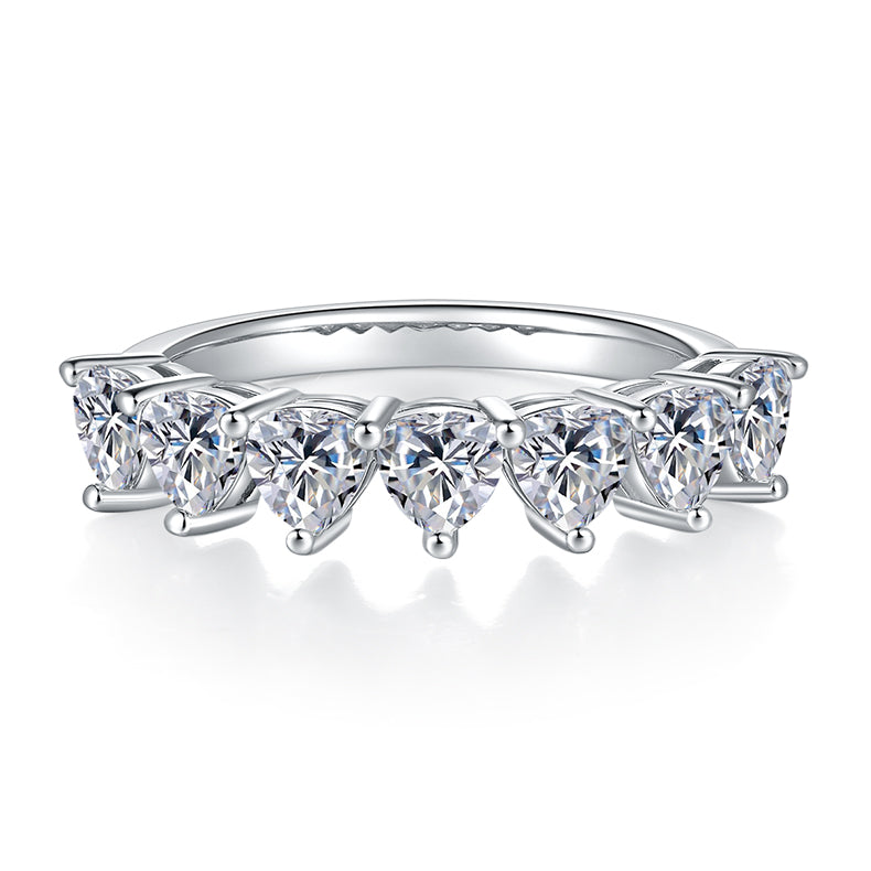 Elegant Moissanite silver ring set with platinum-plated S925 silver for a luxurious look