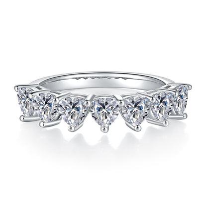 Elegant Moissanite silver ring set with platinum-plated S925 silver for a luxurious look