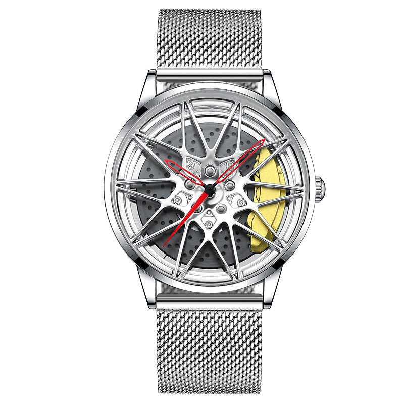 Men’s Stylish Wheel Dial Watch – Hollow 3D Electronic Design