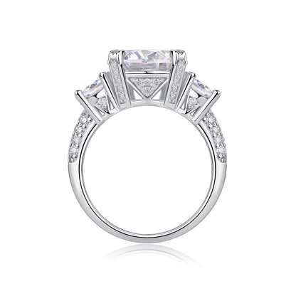 Luxurious 5-carat moissanite diamond jewelry set in platinum-plated S925 sterling silver