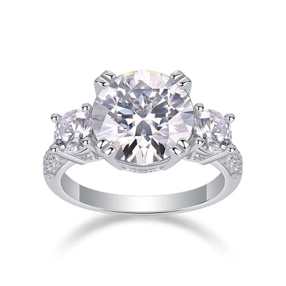 Luxurious 5-carat moissanite diamond jewelry set in platinum-plated S925 sterling silver