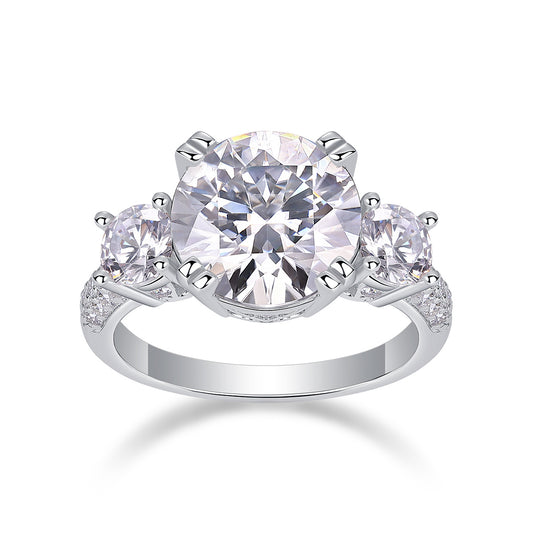 Luxurious 5-carat moissanite diamond jewelry set in platinum-plated S925 sterling silver