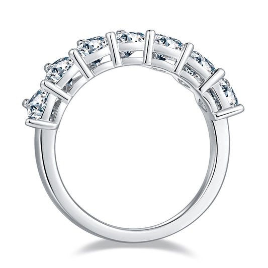 Elegant Moissanite silver ring set with platinum-plated S925 silver for a luxurious look