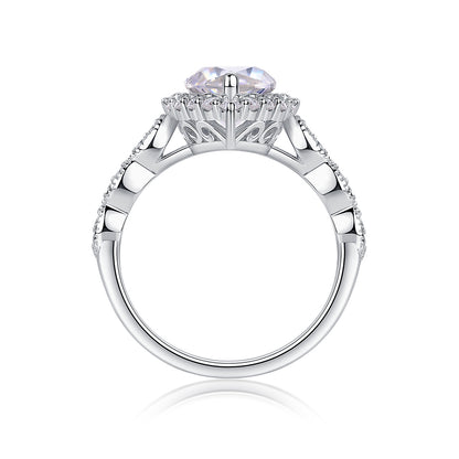 Starlight Craze – Platinum-Plated Moissanite Ring in S925 Sterling Silver with Luxurious Diamond Detail