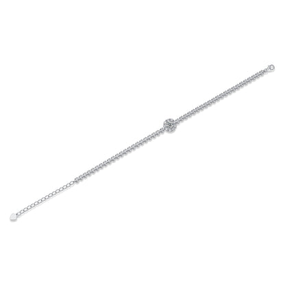 Elegant silver bracelet set featuring premium moissanite and platinum-plated S925 silver
