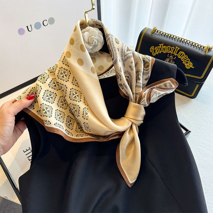 Fashionable women's scarf with UV protection – polka dot and cashew design