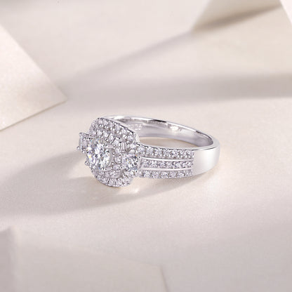 Elegant 0.5-carat moissanite jewelry set in platinum-plated sterling silver
