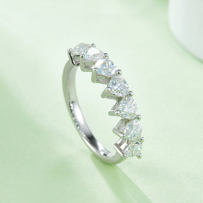 Luxurious Moissanite Silver Ring Set – S925 Platinum Plated