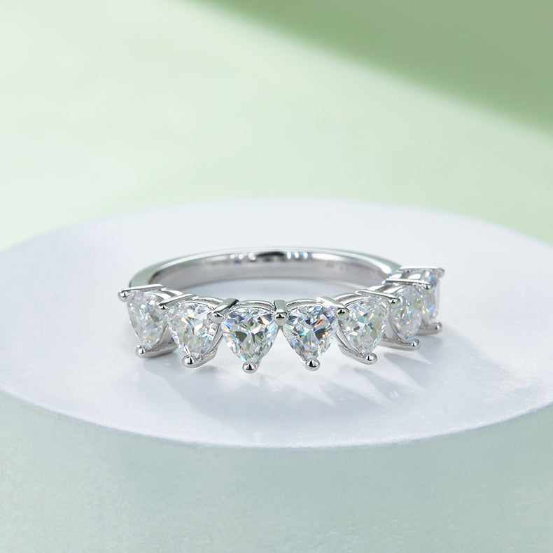 Elegant Moissanite silver ring set with platinum-plated S925 silver for a luxurious look