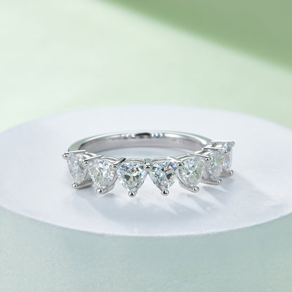 Elegant Moissanite silver ring set with platinum-plated S925 silver for a luxurious look