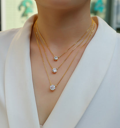 3‑Carat Morganite Pendant Necklace – S925 Silver Gold-Plated Jewelry