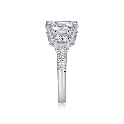 Luxurious 5-carat moissanite diamond jewelry set in platinum-plated S925 sterling silver