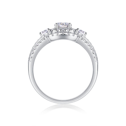 Elegant 0.5-carat moissanite jewelry set in platinum-plated sterling silver
