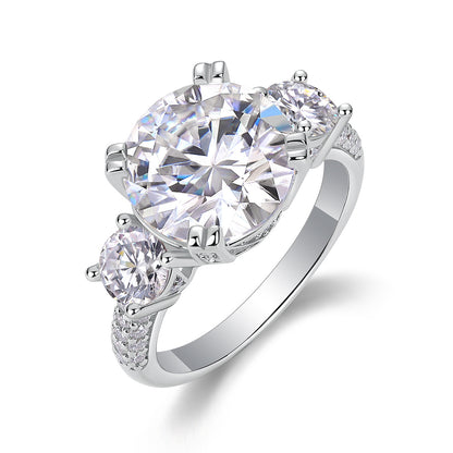Luxurious 5-carat moissanite diamond jewelry set in platinum-plated S925 sterling silver
