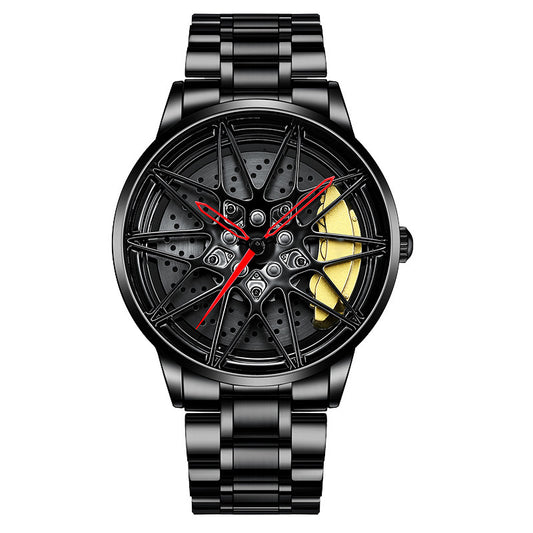 Men’s stylish wheel dial watch with hollow 3D electronic design
